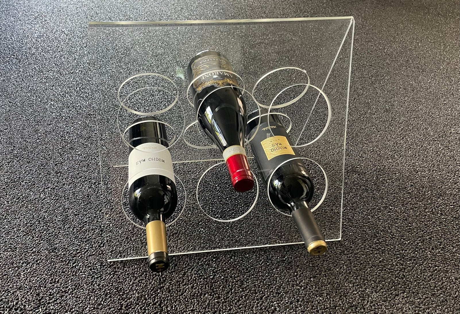 Vintage plexiglas wijnrek (Lucite ??) tbv 6 flessen, Ophalen, Kunststof, Gebruikt, 5 tot 15 flessen