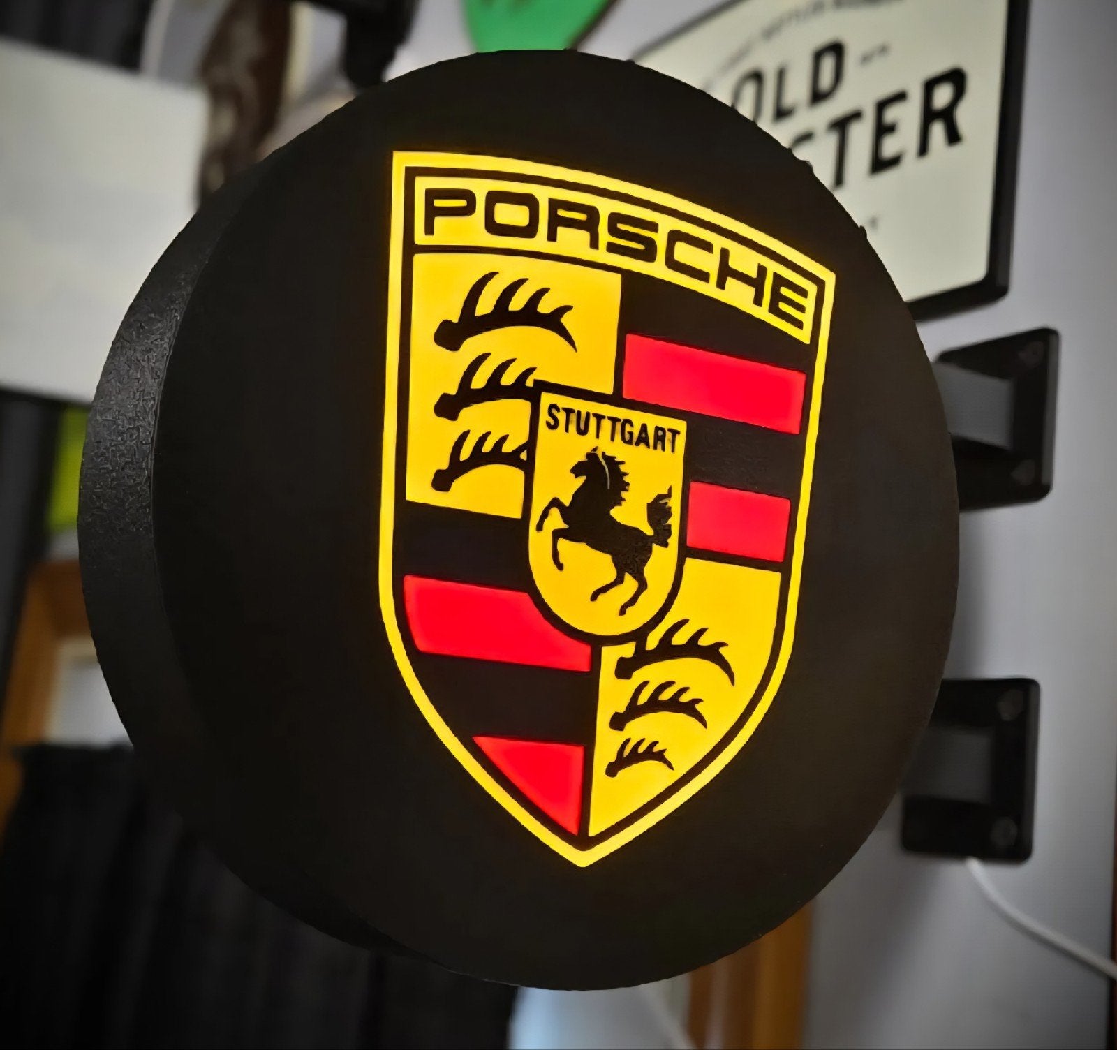 Dubbelzijdige LED Lichtbak Porsche Logo Ø30cm, Ophalen of Verzenden, Nieuw