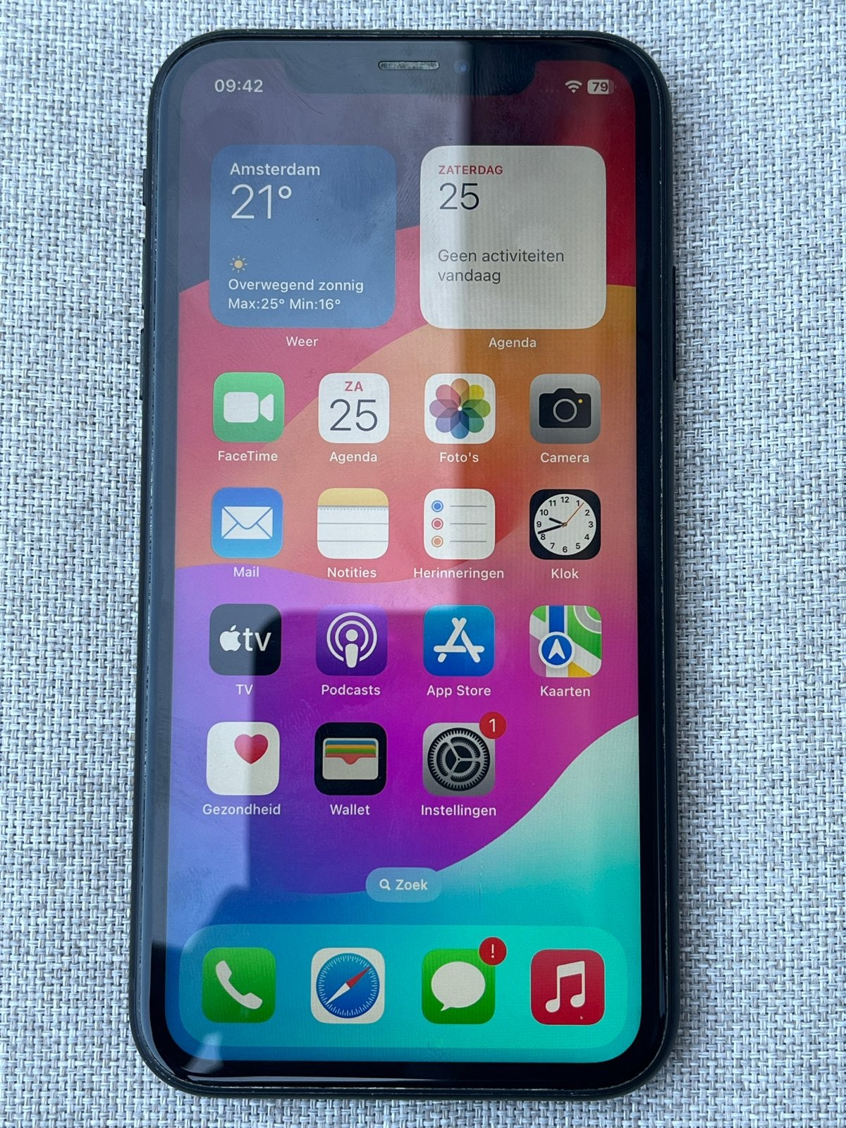 iPhone XR 128GB Zwart - Batterij 87% - camera achter kapot!, Ophalen, Zwart, IPhone XR, Zonder simlock