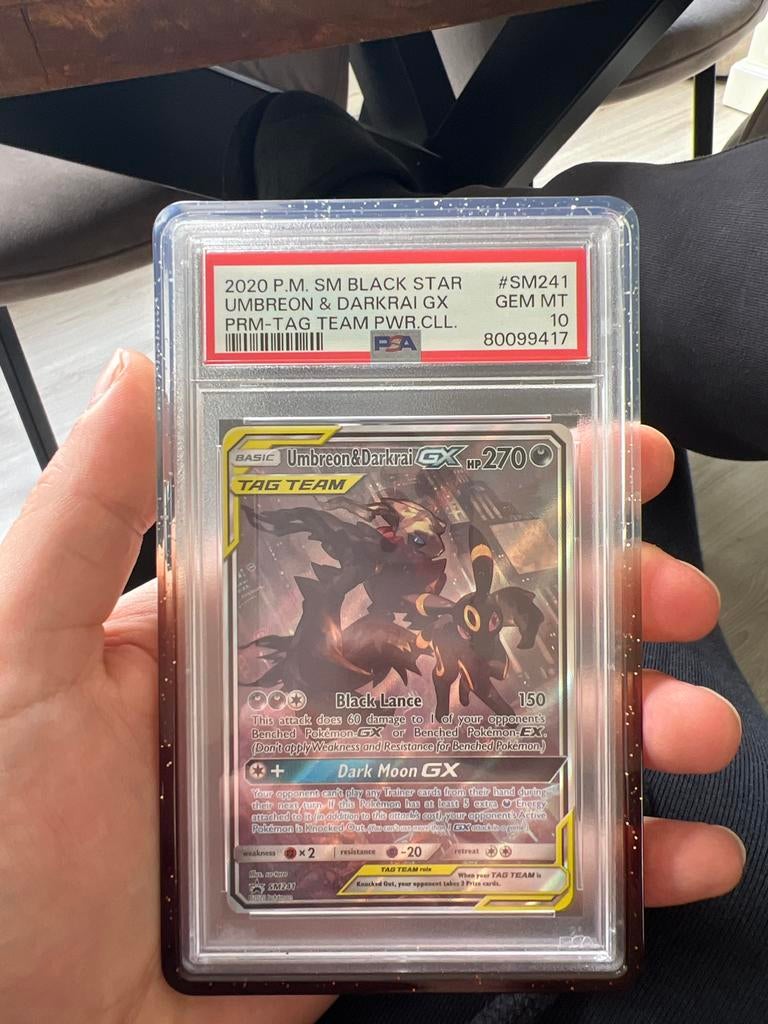 Umbreon & Darkrai GX SM241 PSA 10 GEM MT, Ophalen, Nieuw, Losse kaart