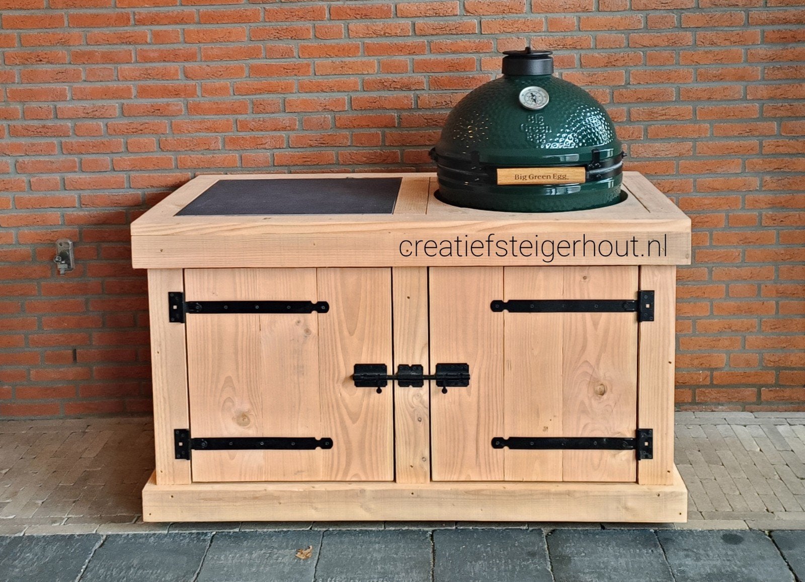 Buitenkeuken douglas met wielen kamado bastard green egg ei, Verzenden, Nieuw, Houtskool, Inbouw