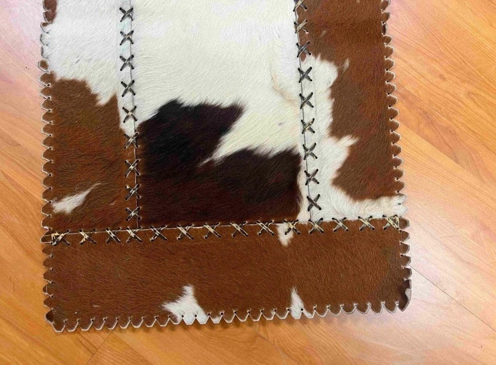 Patchwork koeienhuid kleed 61/48 cm, Gebruikt, Bruin, Djt@dejuistetoon.eu, Minder dan 50 cm