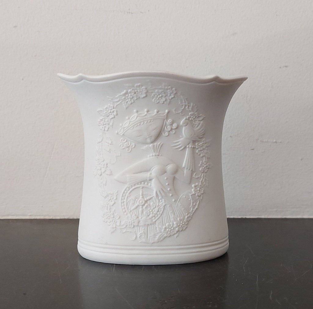 Mid Century kandelaar A Kaiser biscuit porselein Doornroosje, Ophalen of Verzenden