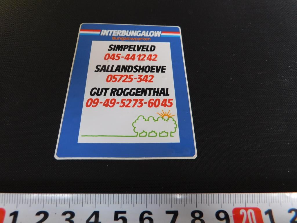 sticker interbungalow simpelveld sallandshoeve gut roggentha, Ophalen, Zo goed als nieuw