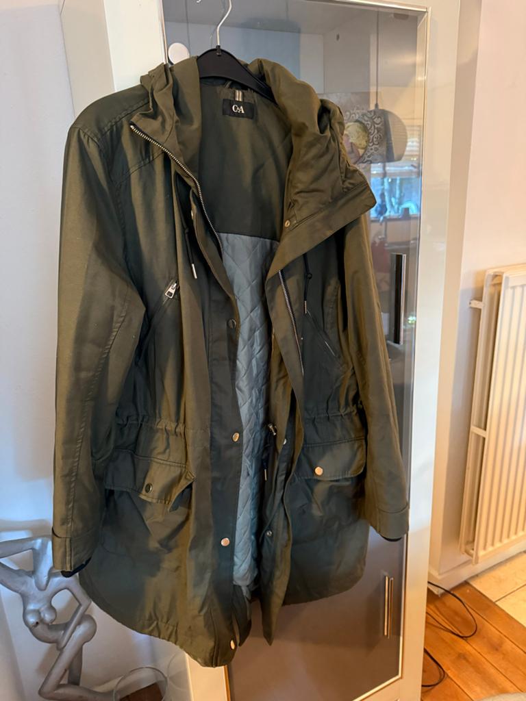 C&A Groene Parka Maat 50, Kleding | Dames, Ophalen of Verzenden, Zo goed als nieuw, Groen, Jas of Mantel
