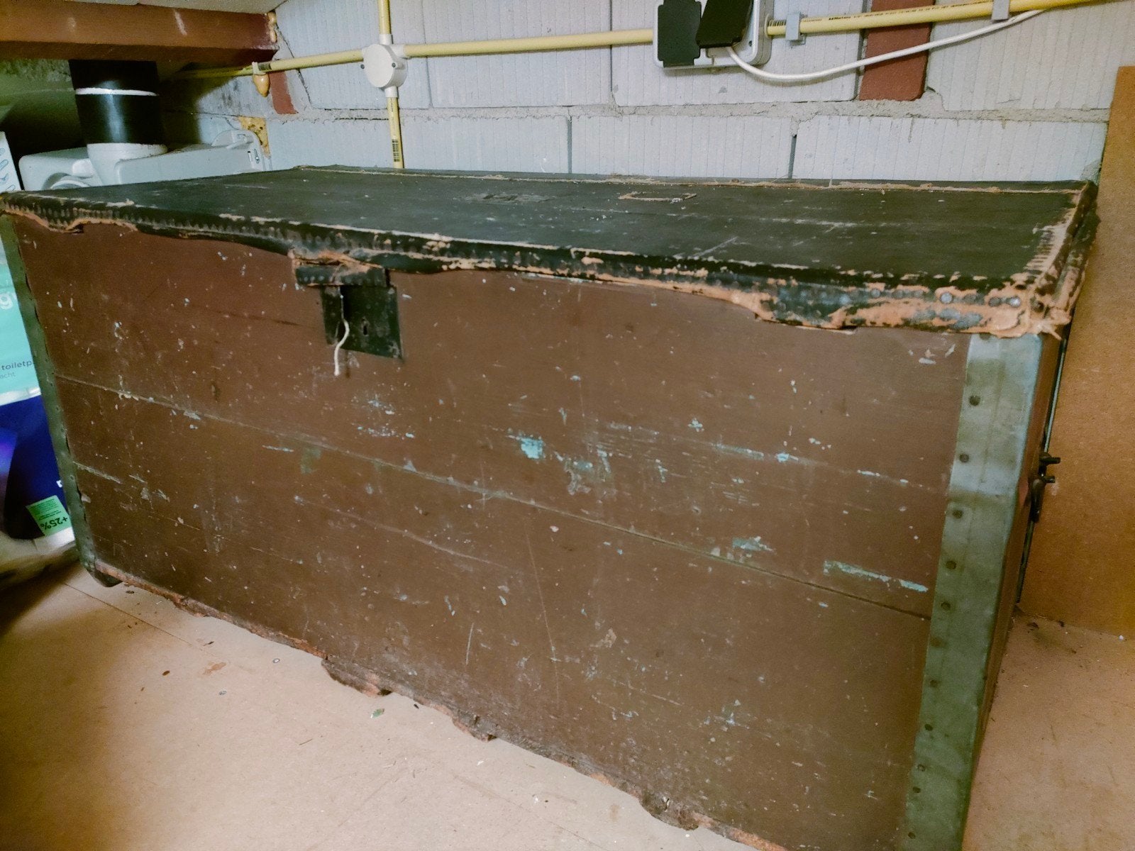 Vintage Grote Deken Kist Opbergkist, Ophalen, 50 – 75, Gebruikt, 100 tot 150 cm