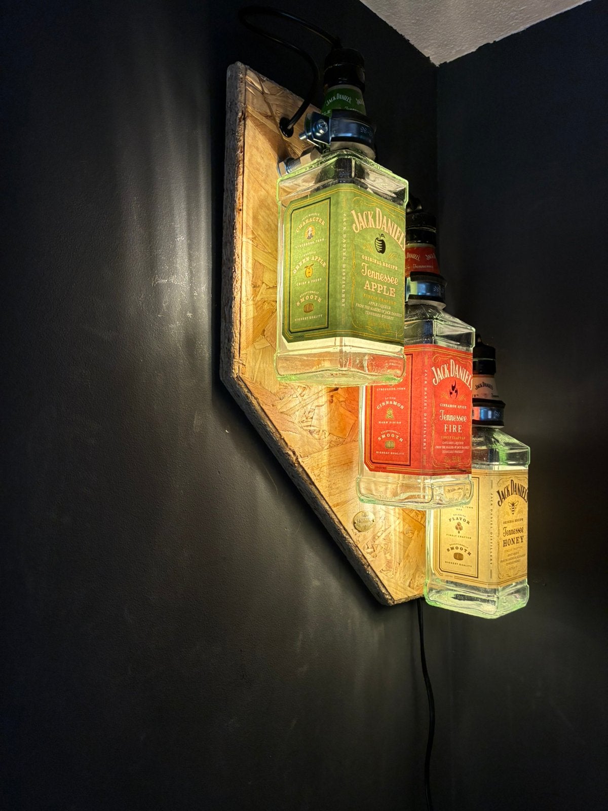 Jack Daniel’s apple, fire, honey Wandlamp, Met schakelaar, Wandlamp, Glas, Meerkleurig