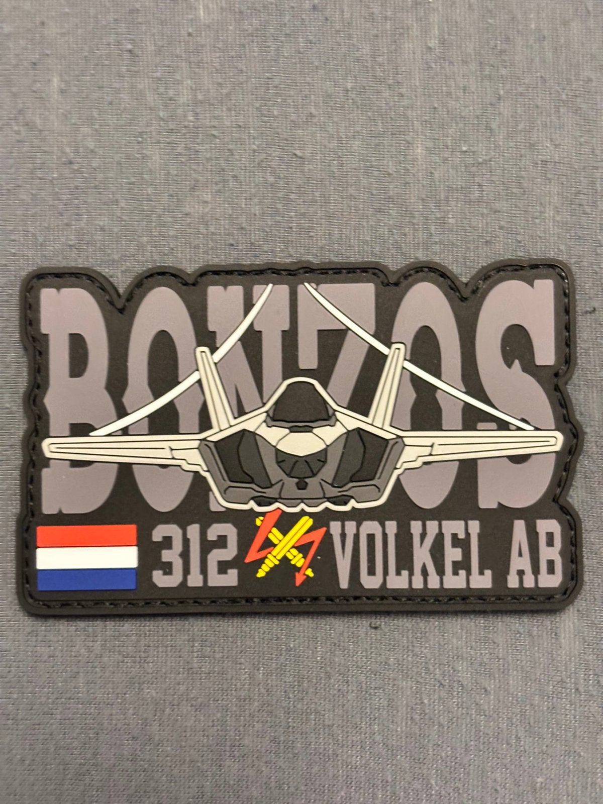 Pvc embleem 312 SQN volkel AB, Verzenden, Luchtmacht, Nederland, Embleem of Badge