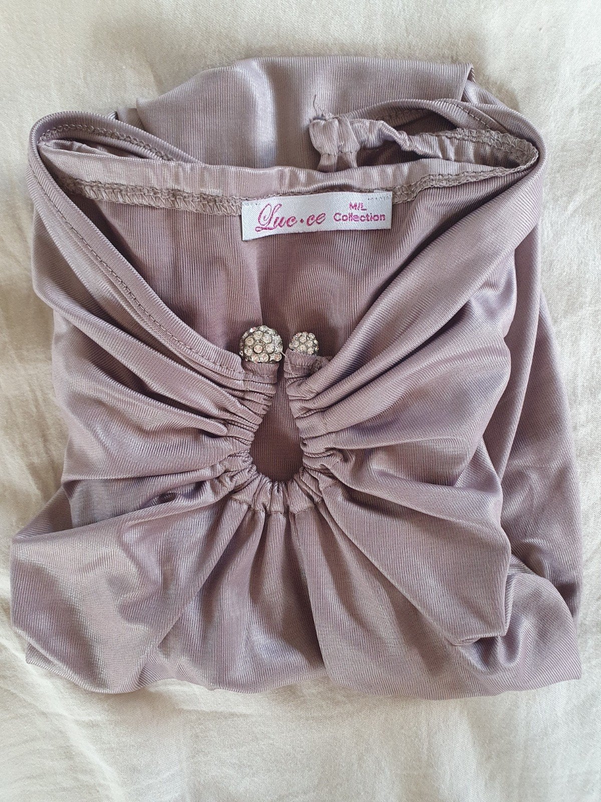 Luc-ce strapless top mt M/L met accent, Maat 38/40 (M), Bruin, Luc-ce, Nieuw