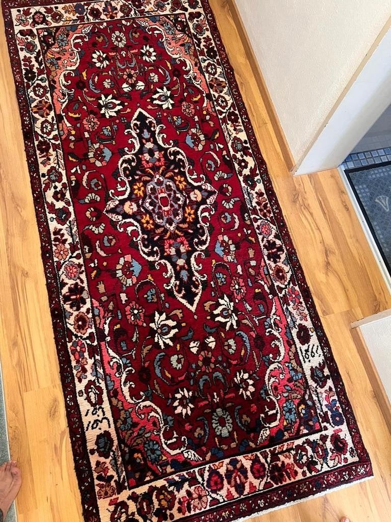 Prachtig handgeknoopt Hamadan tapijt (287x121 cm), Oosters, Traditioneel, Klassiek, 100 tot 150 cm, 200 cm of meer, Ophalen of Verzenden