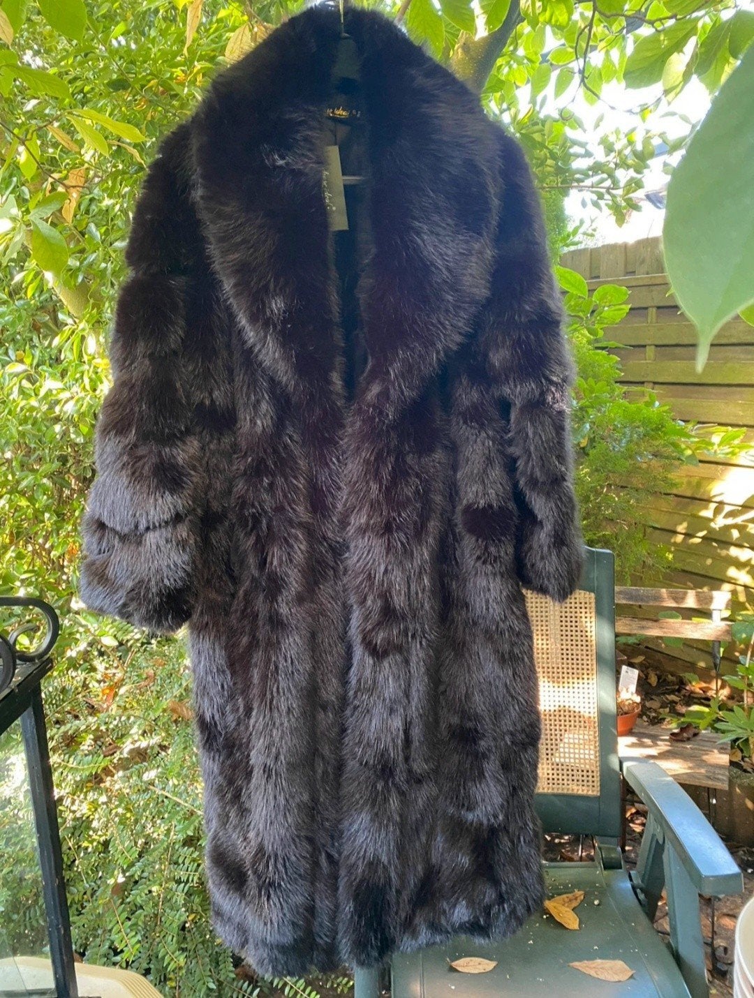 Lange Zwarte Bontjas Faux Fur Maat XXL, Verzenden, Maat 46/48 (XL) of groter, Gedragen, Ase ideal