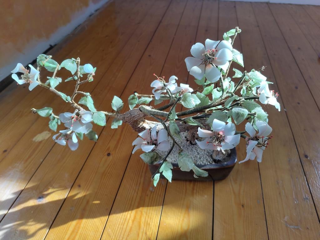 Kunst bonsai met glazen bloemen en bladeren, Ophalen