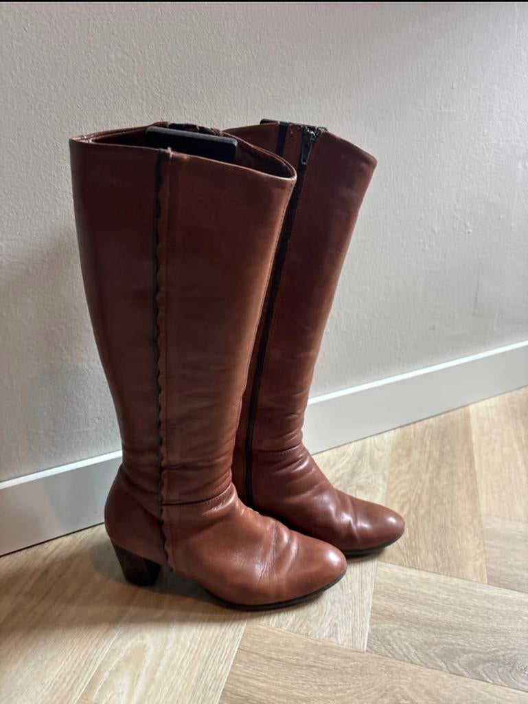 Linea Zèta Laarzen Maat 40 - Gedragen, Goede Staat, Kleding | Dames, Schoenen, Ophalen of Verzenden, Gedragen, Bruin, Hoge laarzen