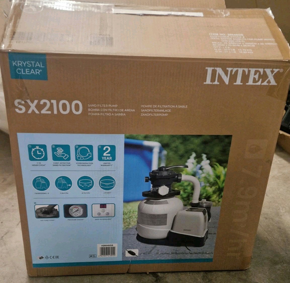 Intex Krystal Clear SX2100 Zandfilterpomp, Ophalen of Verzenden, Nieuw, Zwembadpomp