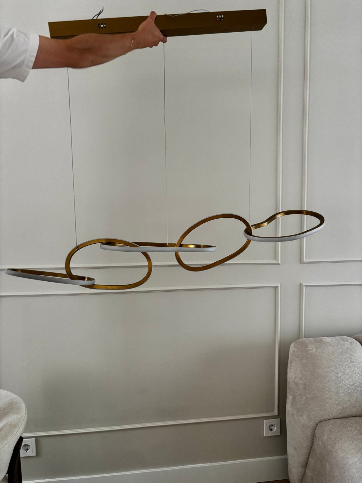 Richmond Interiors Hanglamp Flyn LED Dimbaar, Ophalen, Zo goed als nieuw, Glas, Overige fittingen
