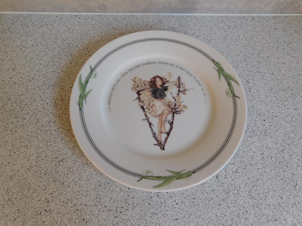 Bord 19,5 cm. de Sleedoorn Flower Fairies Douwe Egberts, Huis en Inrichting, Keuken | Servies, Ophalen of Verzenden, Zo goed als nieuw