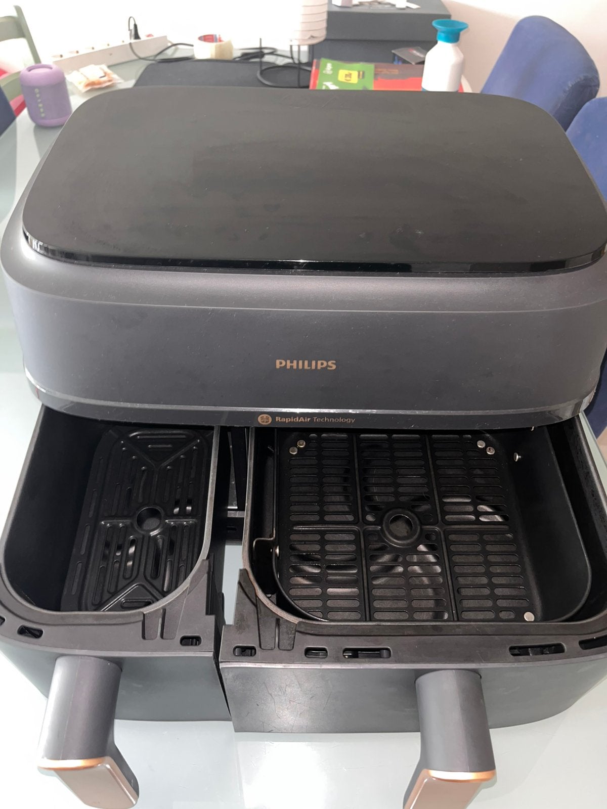 Philips Airfryer 3000 Series Dual Basket Black, Witgoed en Apparatuur, Ophalen, Zo goed als nieuw, Airfryer XXL, 1500 gram of meer