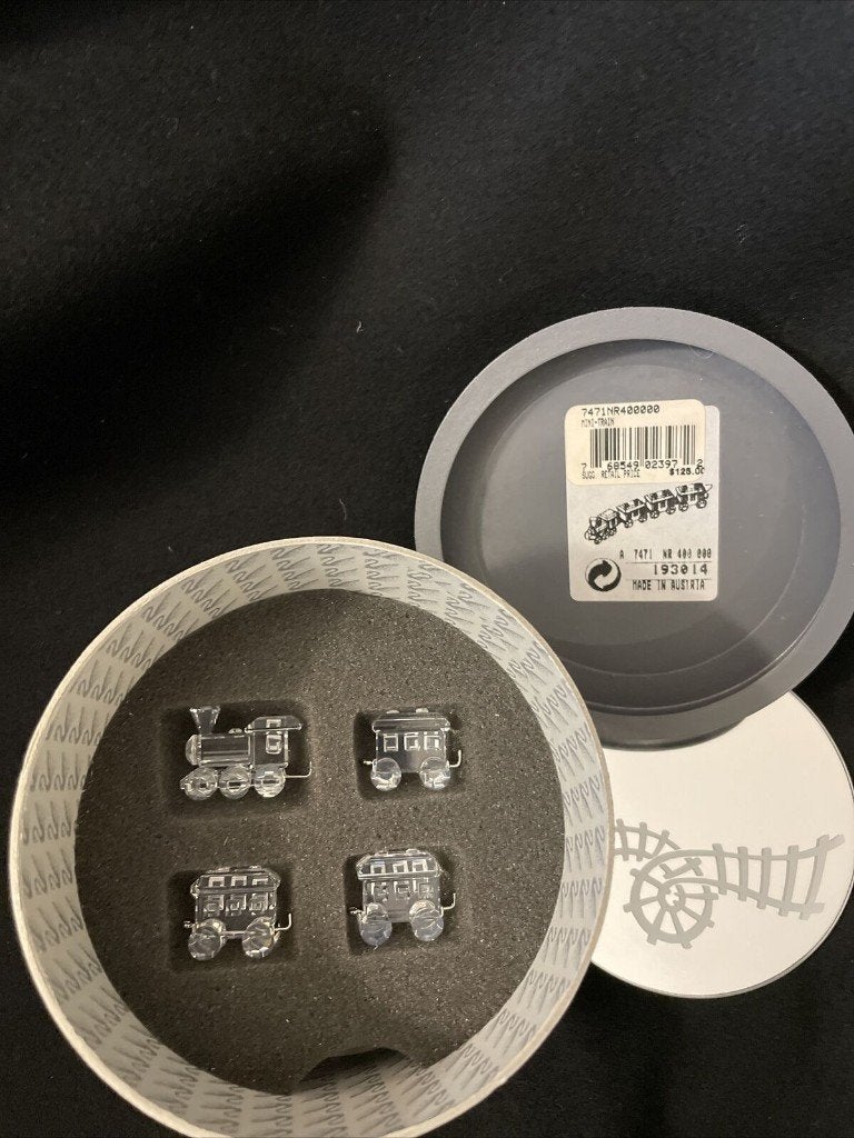 Swarovski Treinstel mini 4 stuks incl. doos & certificaat &, Ophalen of Verzenden, Nieuw, Figuurtje