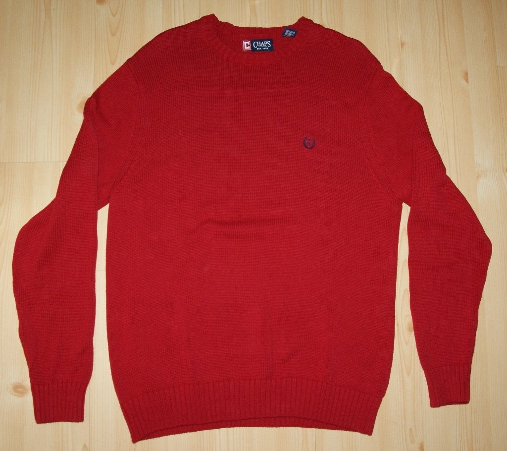 CHAPS gebreide herentrui maat xl met borduur van 100% katoen, Kleding | Heren, Truien en Vesten, Chaps, Maat 56/58 (XL), Ophalen of Verzenden