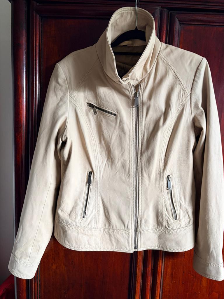 Beeldig roomkleurig boterzacht leren jasje van AIM mt 2XL, Kleding | Dames, Ophalen of Verzenden, Zo goed als nieuw, Maat 42/44 (L)
