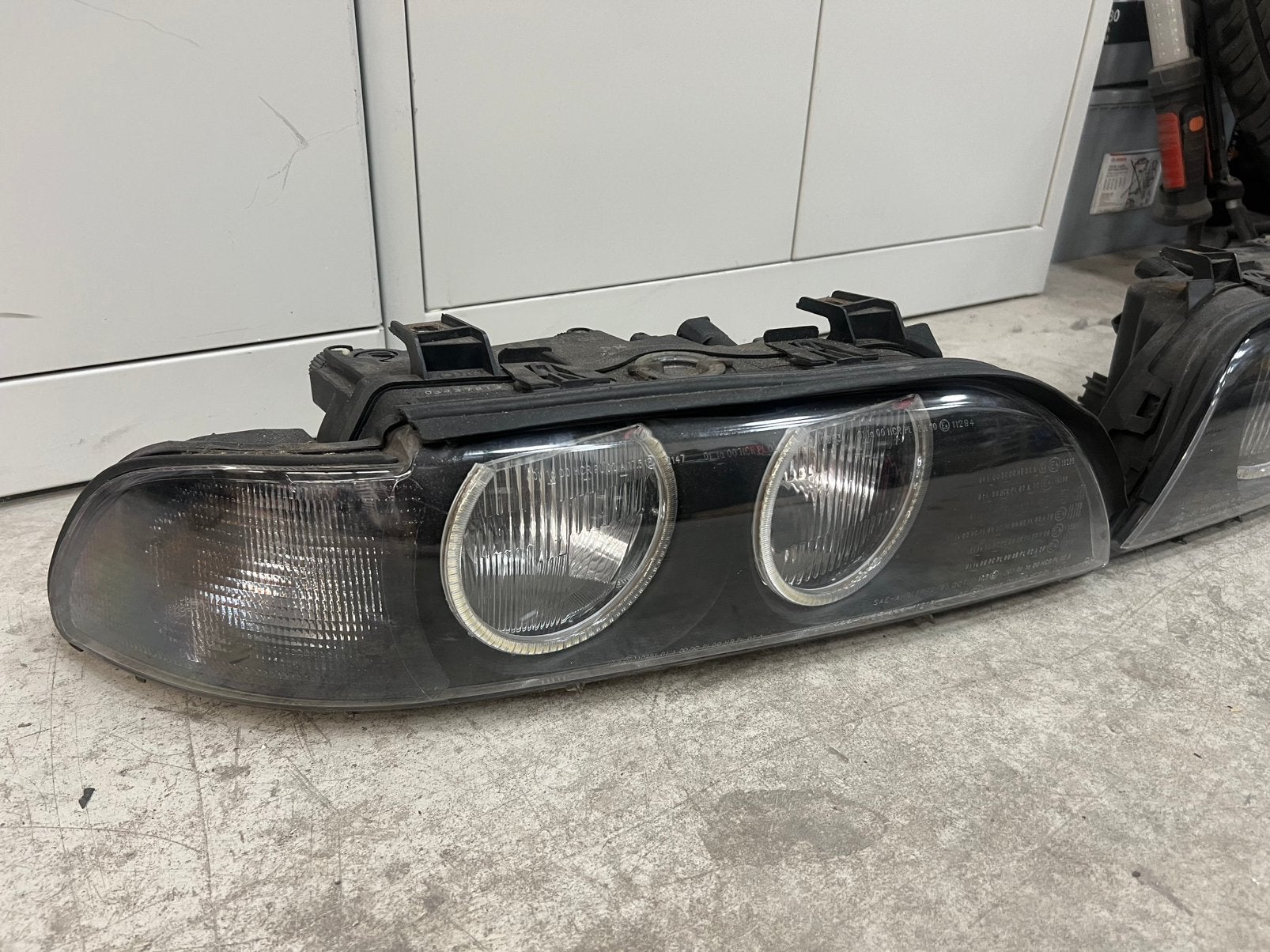 Koplampen BMW E39 Smoke Angel Eyes, Ophalen of Verzenden, Gebruikt, BMW