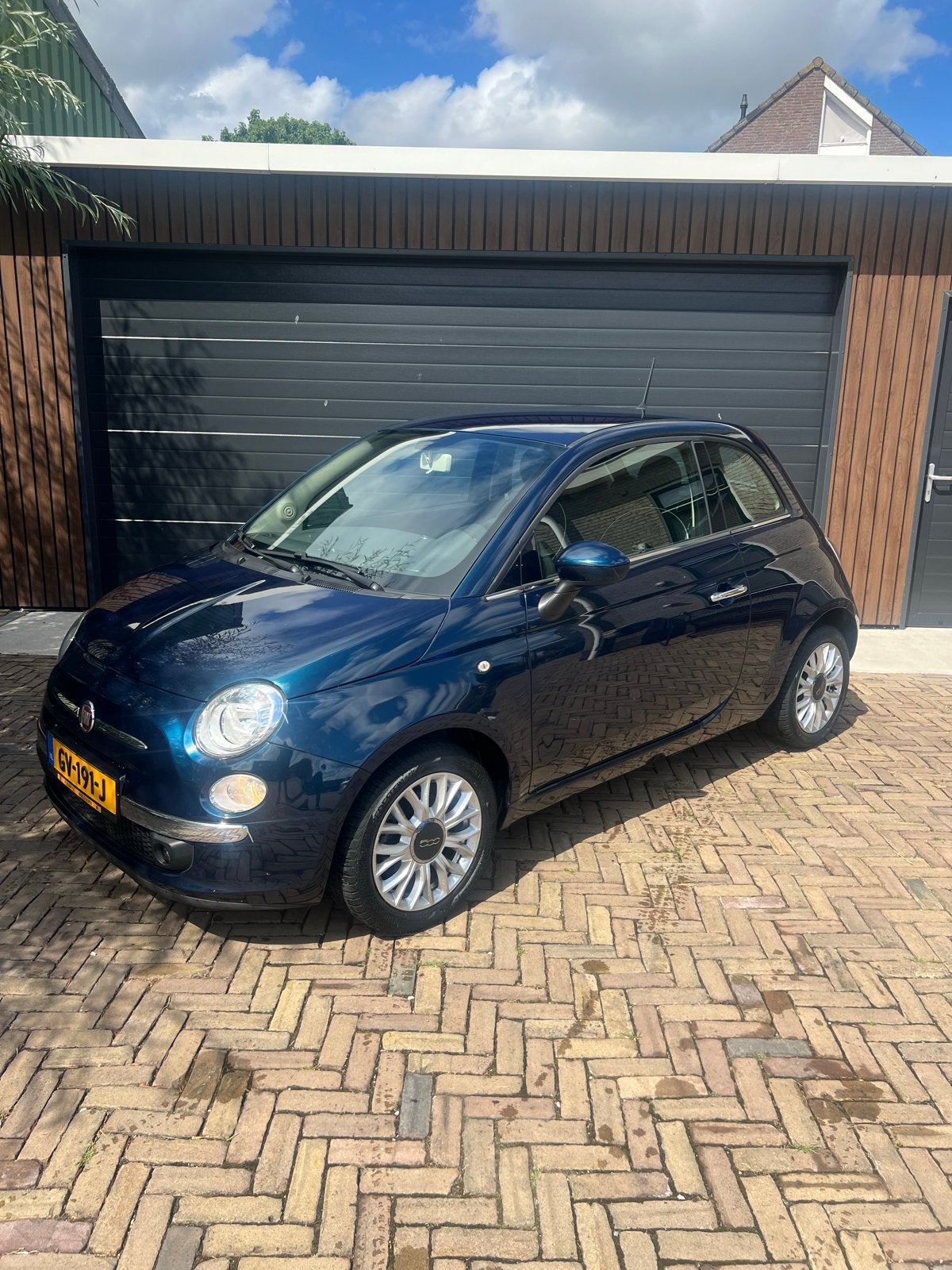 Fiat 500 0.9 Twinair C 2015 Blauw, Auto's, Voorwielaandrijving, Stof, Origineel Nederlands, Handgeschakeld