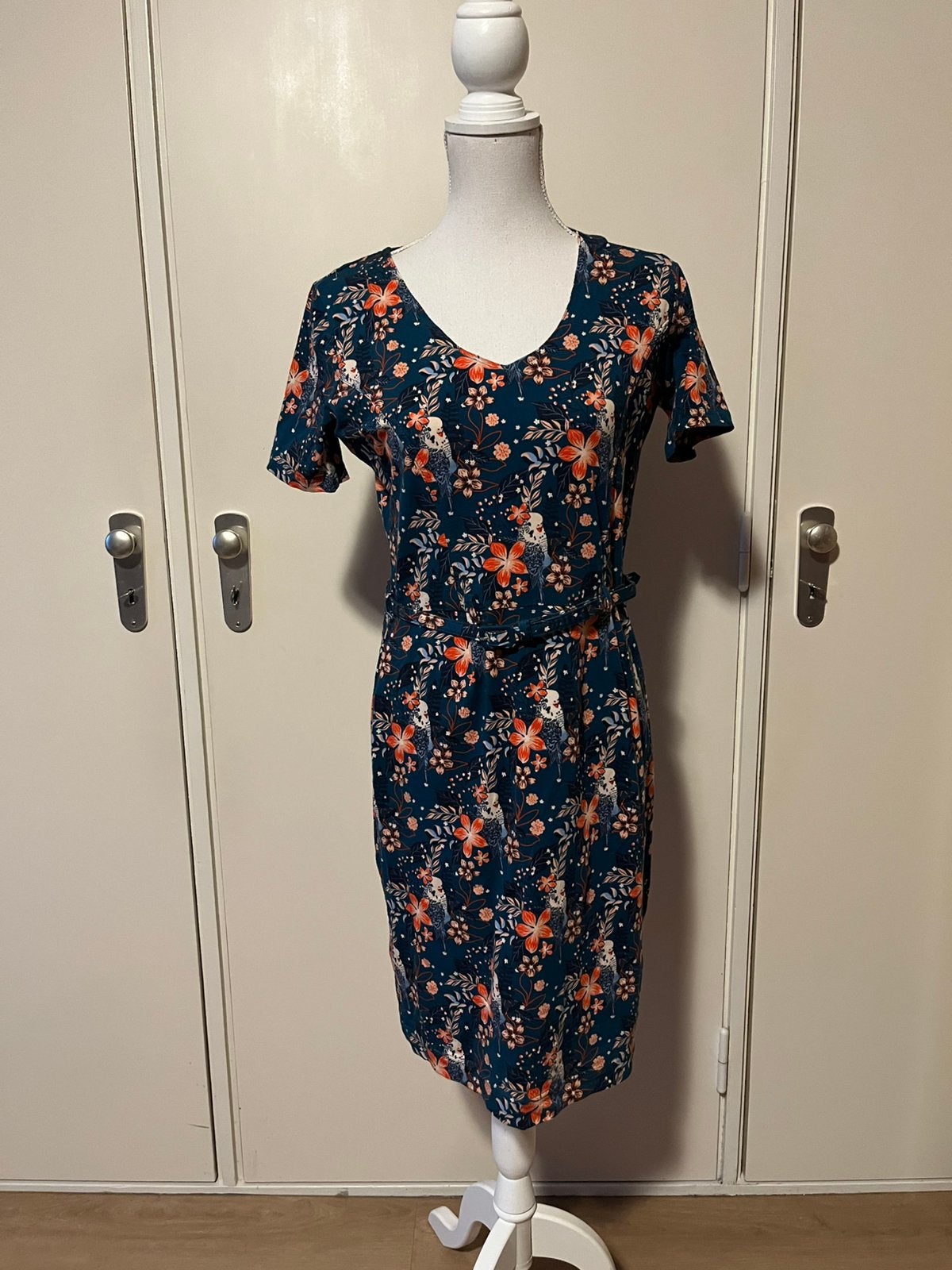 Jurk 4 funky flavours maat M zgan vogels, Ophalen of Verzenden, Zo goed als nieuw, Maat 38/40 (M), Boven de knie