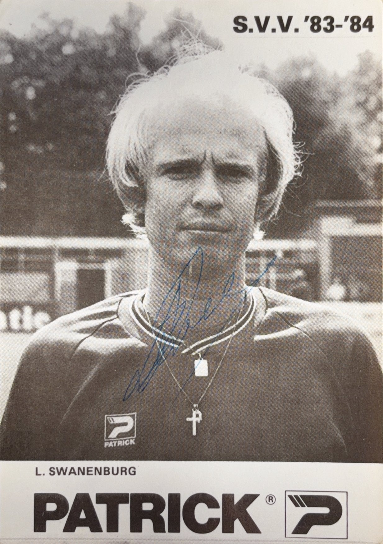Spelerskaart Leen Swanenburg - SVV Schiedam - seizoen 83/84, Verzenden, Zo goed als nieuw, Feyenoord, Spelerskaart