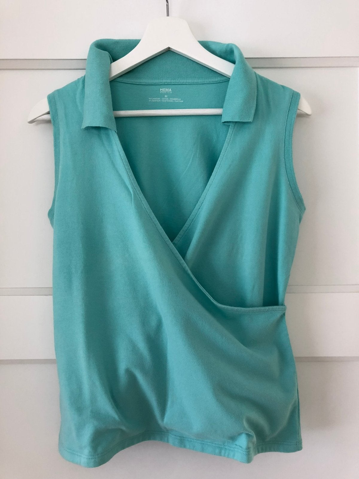 HEMA mouwloze top - turquoise - maat M, Maat 38/40 (M), Ophalen of Verzenden, Zo goed als nieuw, Zonder mouw