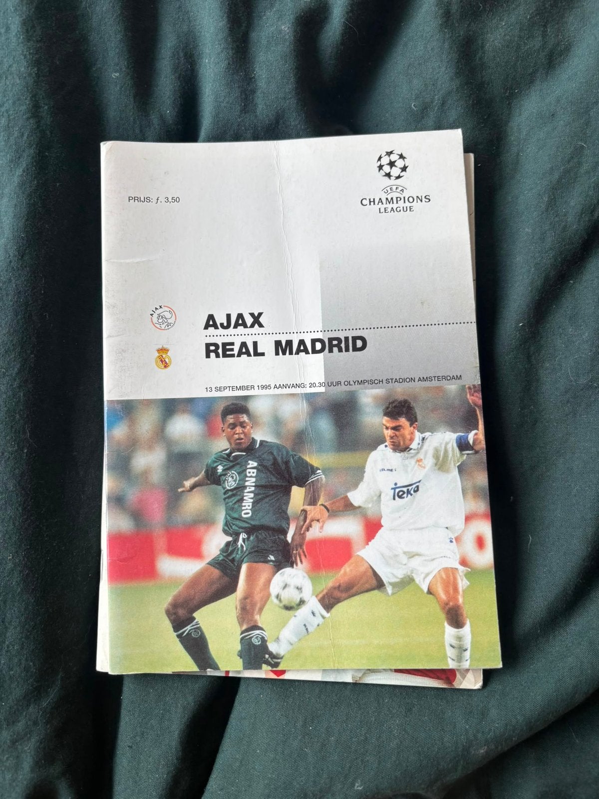 Programmaboekje Ajax - Real Madrid 13-9 1995, Verzamelen, Ophalen of Verzenden, Zo goed als nieuw, Ajax