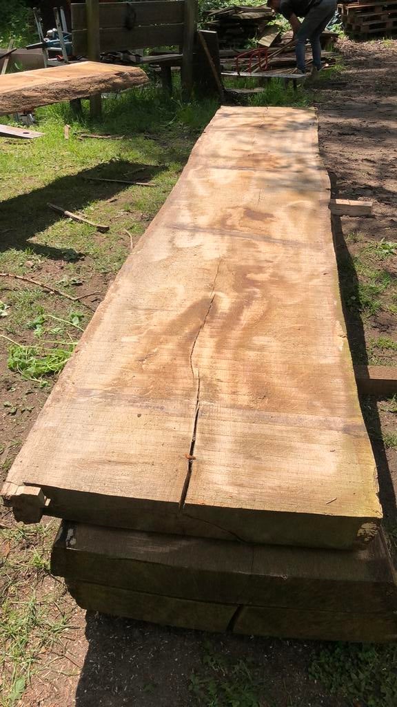 Dikke inlands eiken schapplank, gedroogd. Ca 320 cm lang., Ophalen, Zo goed als nieuw, 250 cm of meer, Planken