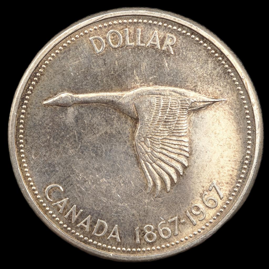 1967 Canada 1 Dollar ''100 Jaar Onafhankelijkheid'', Postzegels en Munten, Munten | Amerika, Verzenden, Noord-Amerika, Losse munt