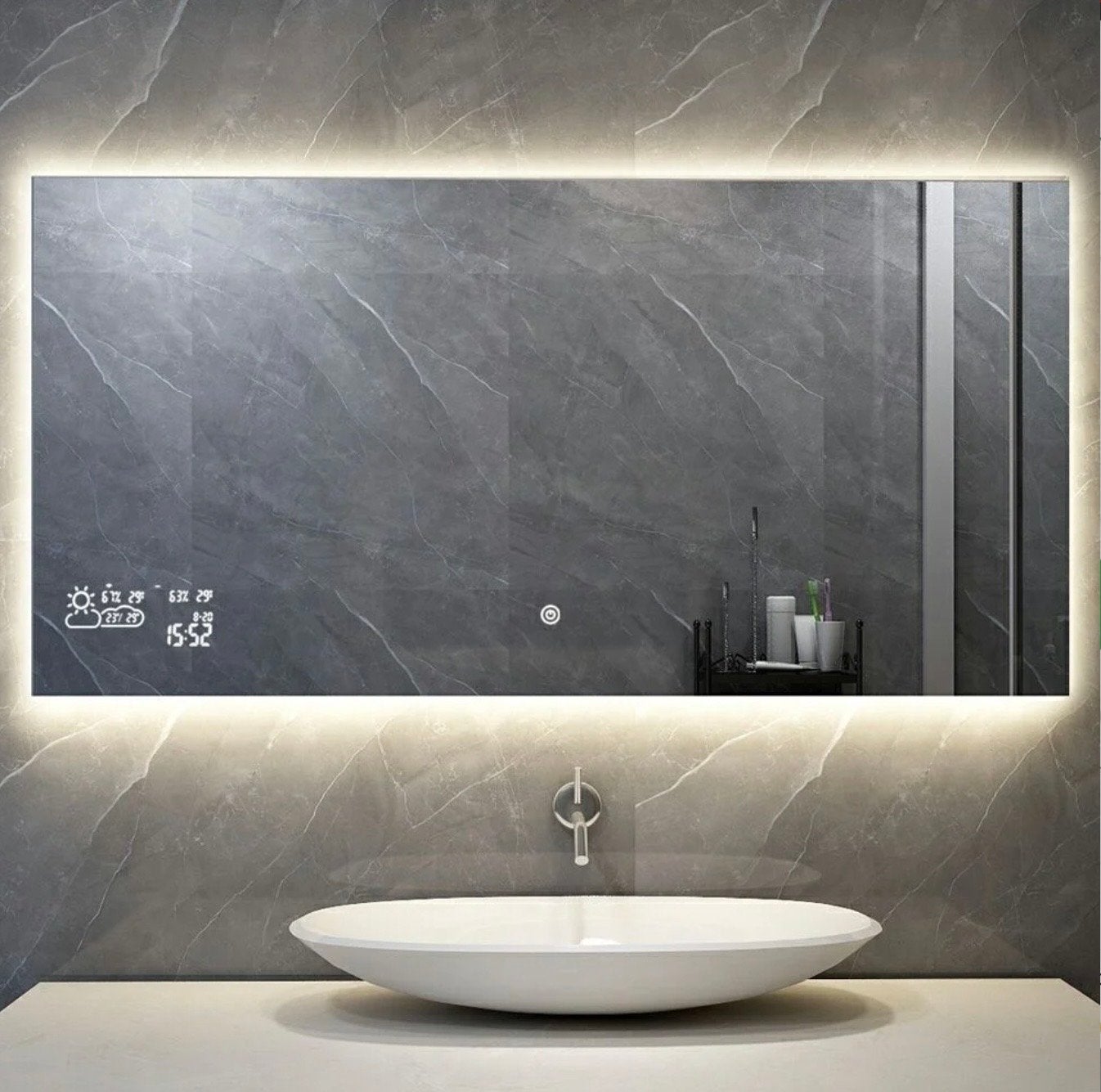 Quality Heating Infrarood Spiegel met LED verlichting 60x80c, Ophalen, Zo goed als nieuw, 75 tot 100 cm, Minder dan 100 cm