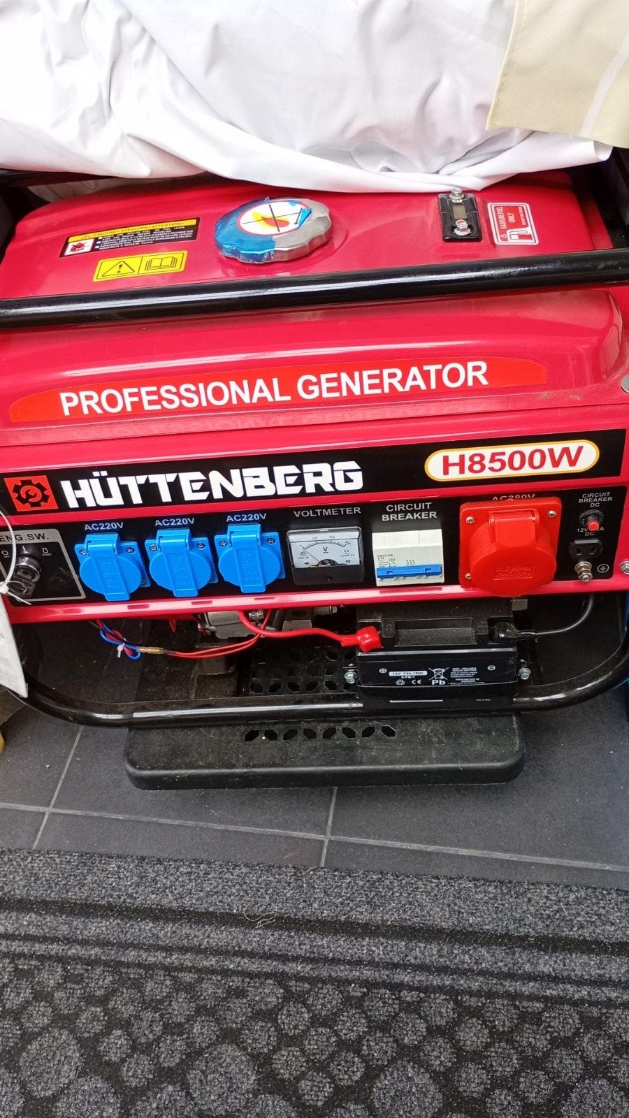 professional generator Hüttenberg H8500W, Caravans en Kamperen, Ophalen, Zo goed als nieuw