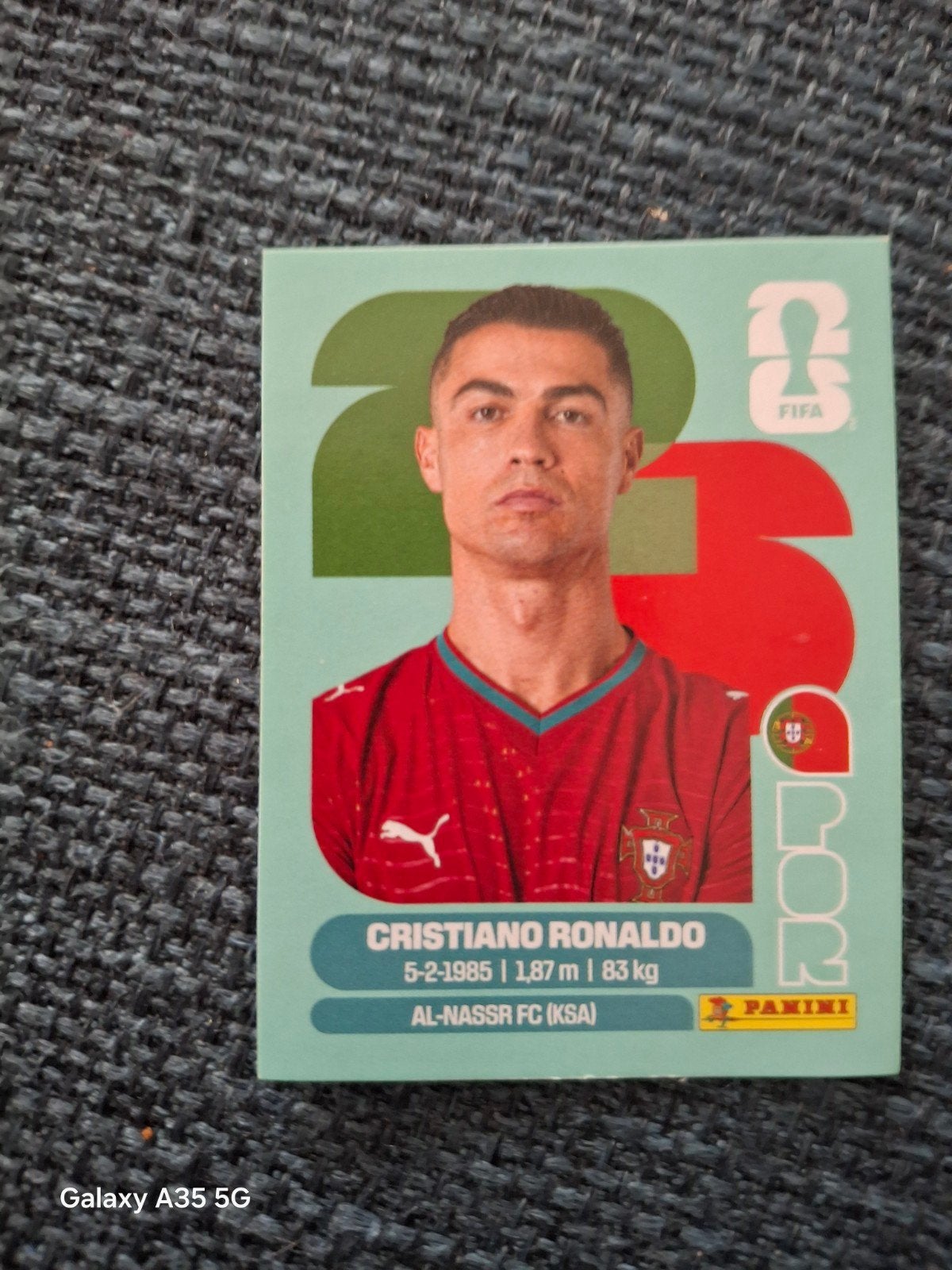 Cristiano Ronaldo fifa world cup panini sticker, Verzamelen, Ophalen, Zo goed als nieuw, Buitenlandse clubs, Poster, Plaatje of Sticker