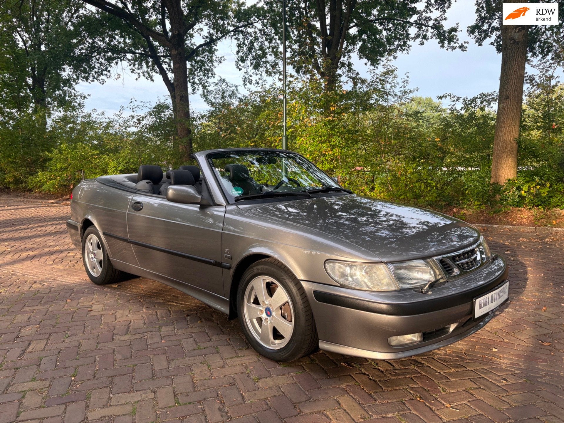 Saab 9-3 Cabrio 2.0t Anniversary, totale onderhoudshistorie,, Dealer onderhouden, Zwart, 4 stoelen, Stoelverwarming