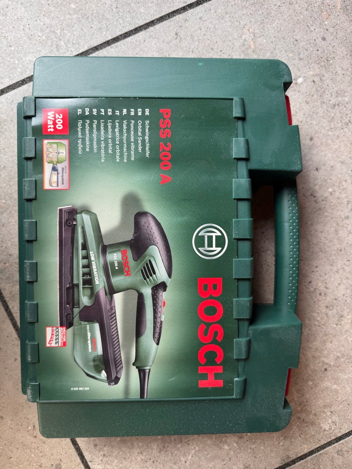 Bosch PSS 200 A vlakschuurmachine - 200 Watt, Ophalen of Verzenden, Gebruikt, Minder dan 600 watt, Vlakschuurmachine