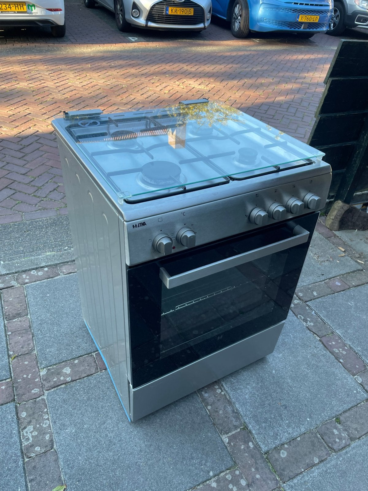 Gasfornuis met oven en 4 kookzones, Ophalen, Gebruikt, 4 kookzones, Gas