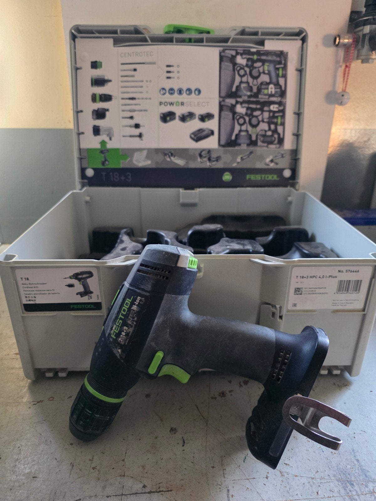 Festool T 18+3 Accuboormachine met CENTROTEC, Ophalen of Verzenden, Gebruikt, Minder dan 400 watt, Boor- en Schroefmachine