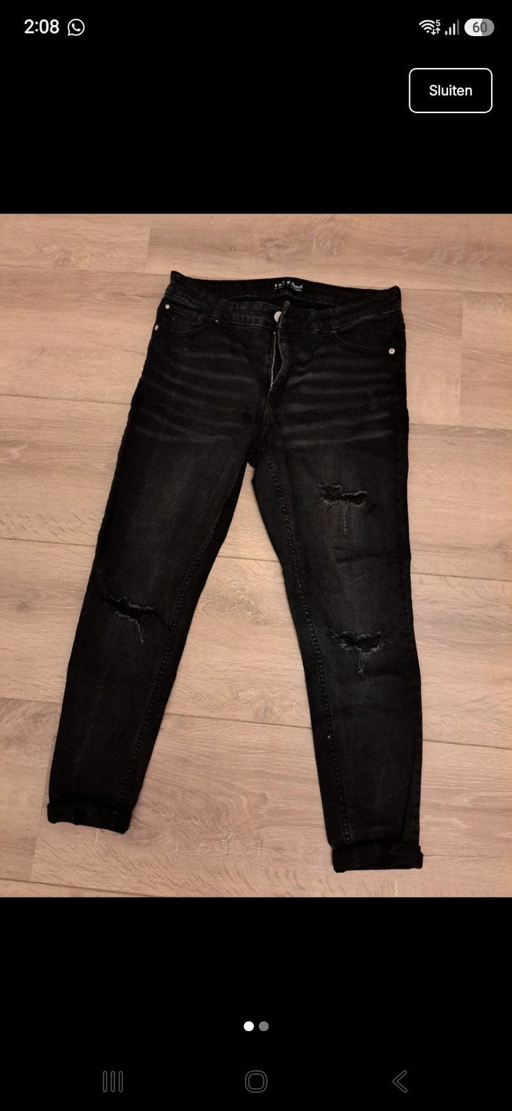 Zwarte broek met gaten, Primark, Zwart, Ophalen of Verzenden, W33 - W36 (confectie 42/44)
