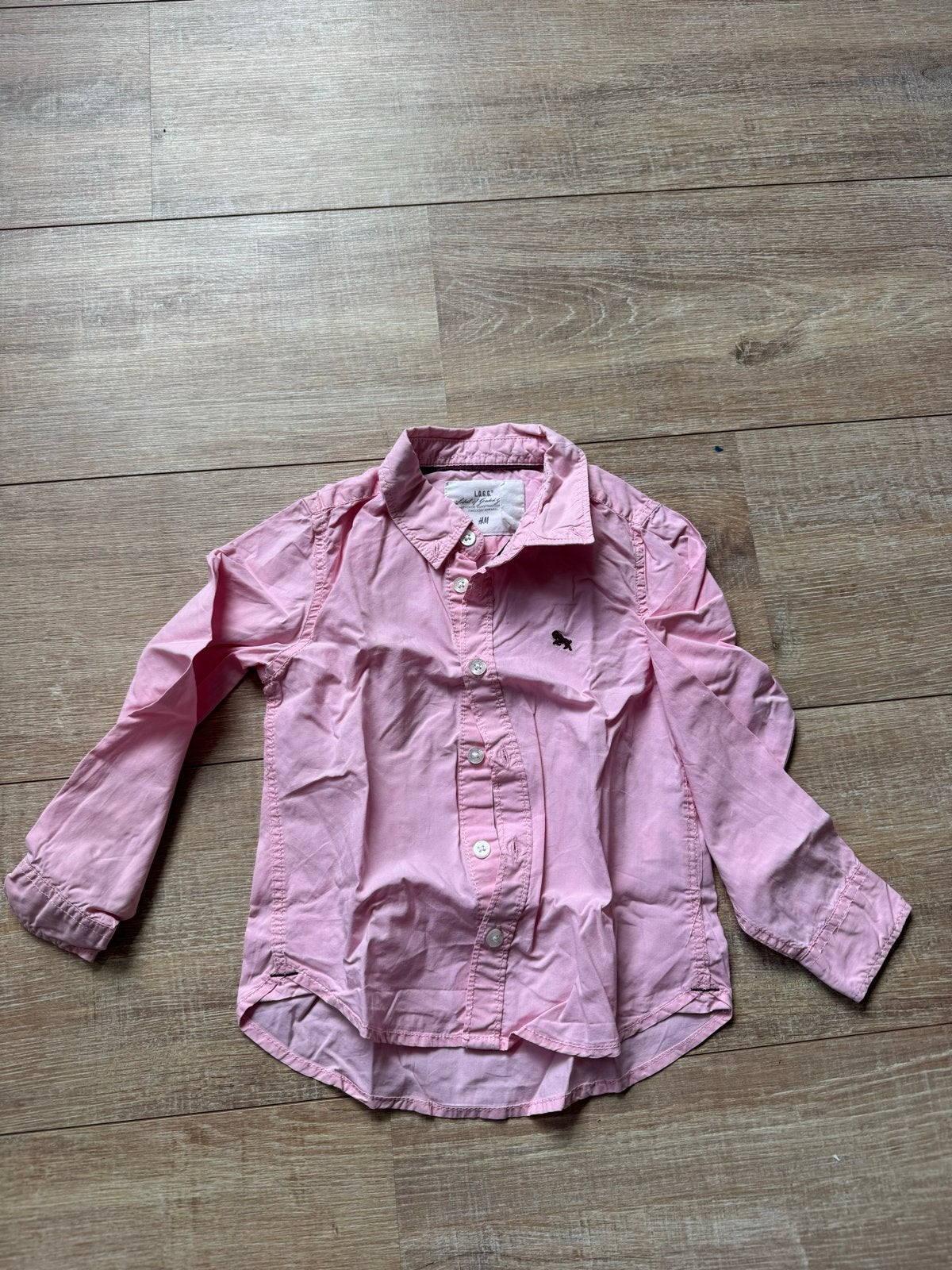Roze overhemd H&M maat 104, Ophalen of Verzenden, Gebruikt, Jongen of Meisje, Overhemd of Blouse