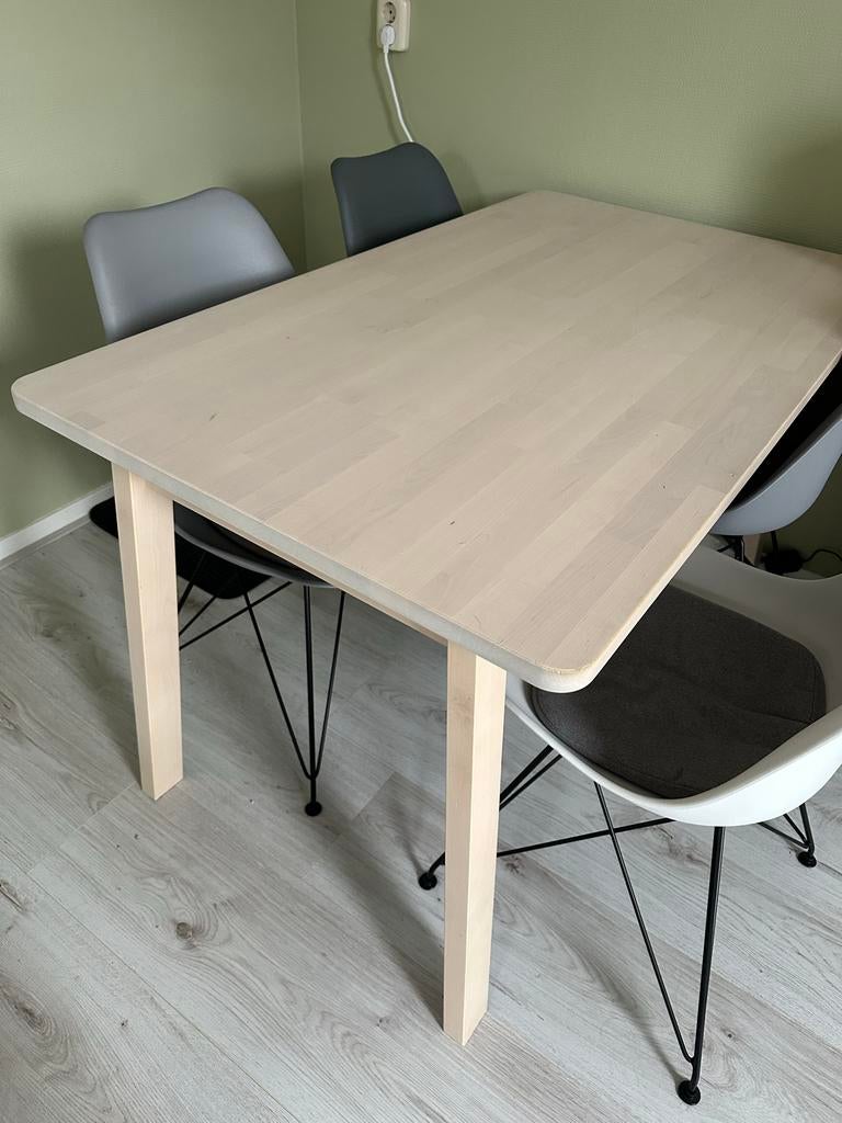 Ikea eettafel, licht hout, rechthoekig, Huis en Inrichting, Tafels | Eettafels, Zo goed als nieuw, 50 tot 100 cm, 100 tot 150 cm
