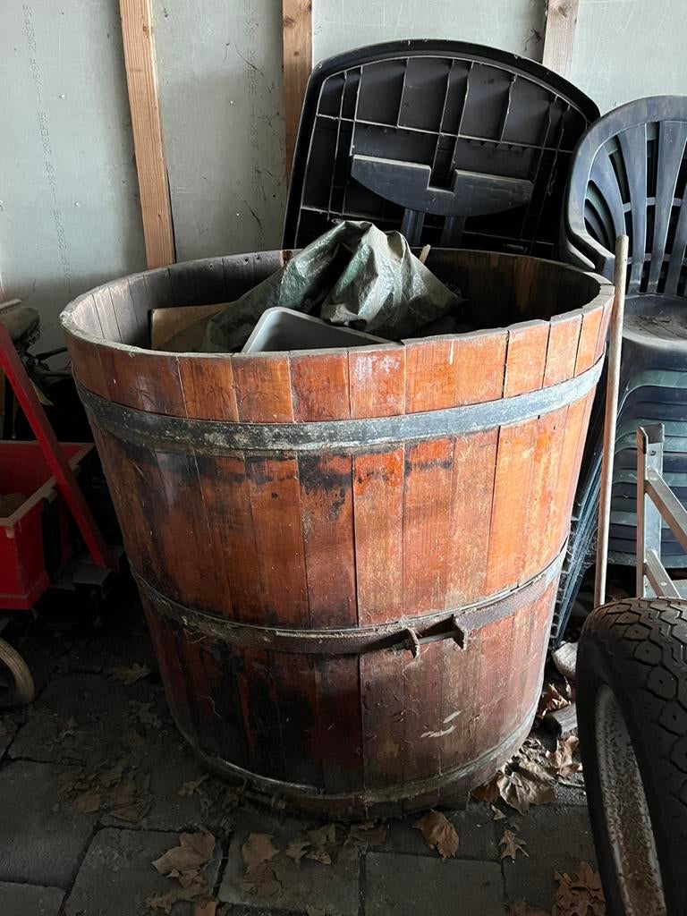 Grote houten vat (Hottub), 150 liter of meer, Ophalen, Gebruikt, Hout