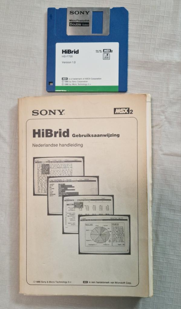 Originele HiBrid gebruiksaanwijzing met diskette voor MSX2, Computers en Software, Vintage Computers, Ophalen of Verzenden