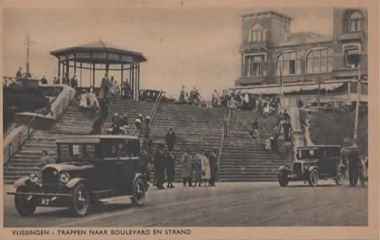 Vlissingen Leeuwentrap oude auto's, Verzenden, 1920 tot 1940, Ongelopen, Zeeland