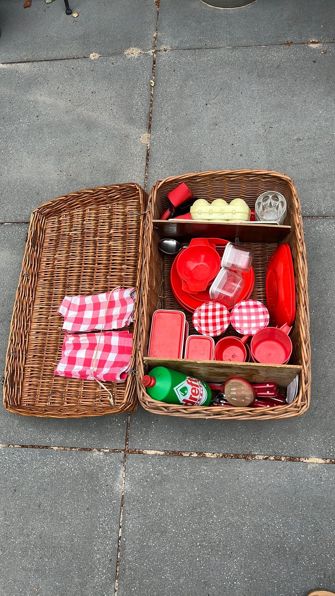 Retro picknickmand riet, Ophalen of Verzenden, Huis en Inrichting