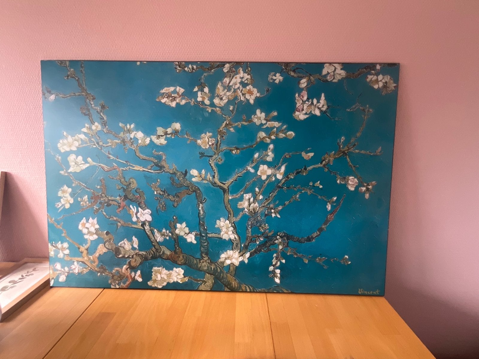 Schilderij Amandelbloesem Van Gogh 61x91 cm, Bloemen, Doek, Impressionistisch, Ophalen of Verzenden