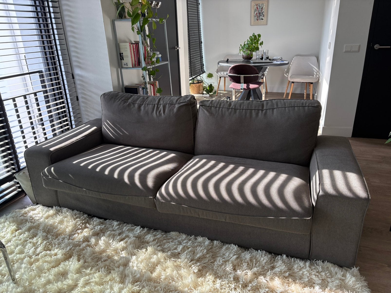 Bank KIVIK IKEA donkergrijs, Ophalen, Driepersoons, 75 tot 100 cm, Zo goed als nieuw