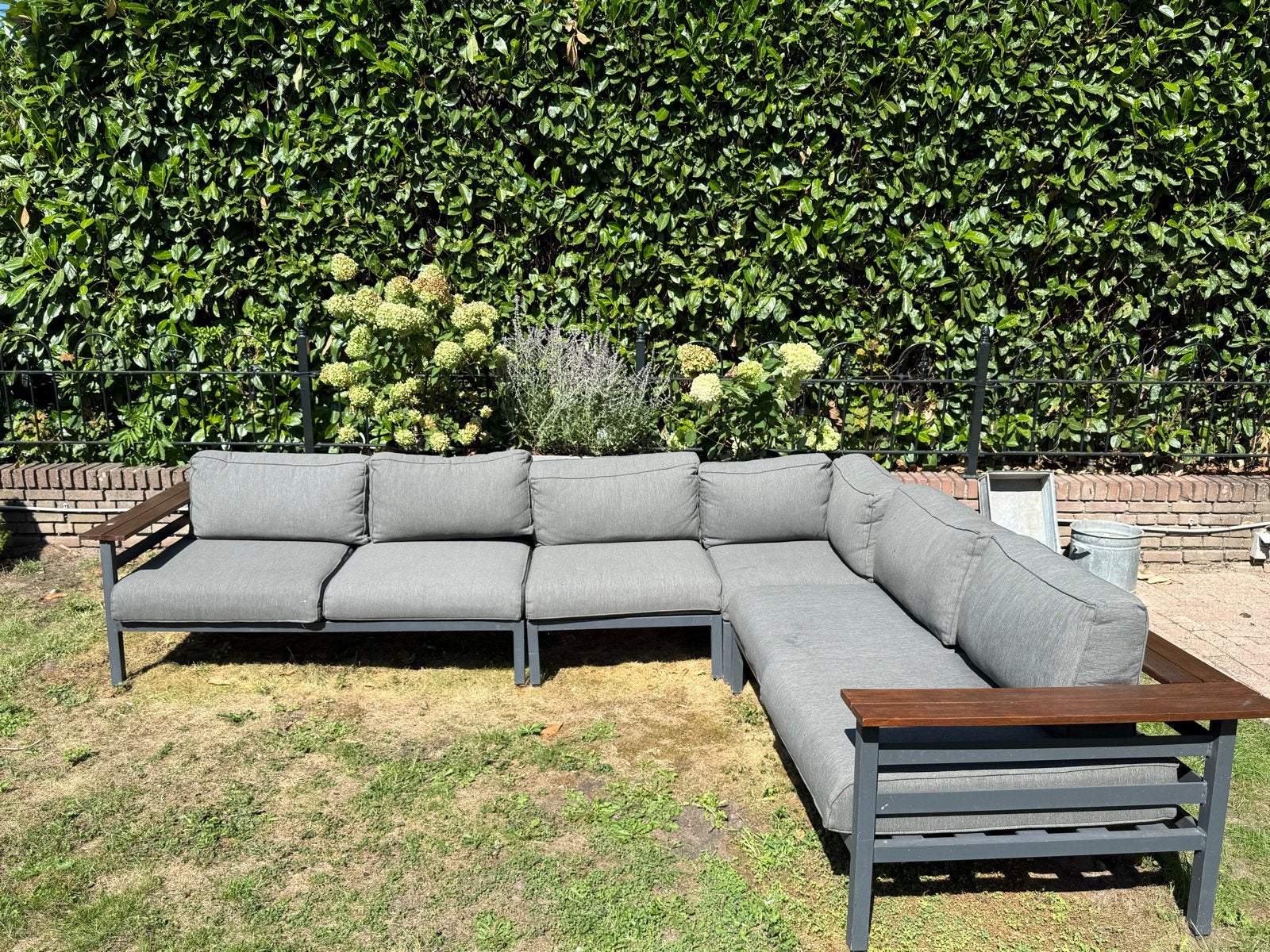 Suns Loungeset 4-delig met hoek en tussenstuk, Tuin en Terras, Tuinsets en Loungesets, Ophalen, Gebruikt, Meer dan 8 zitplaatsen