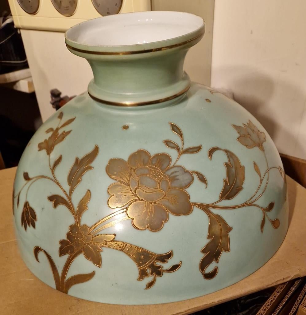 Antike opaline lampenkap D40cm, Antiek en Kunst, Antiek | Lampen, Ophalen of Verzenden